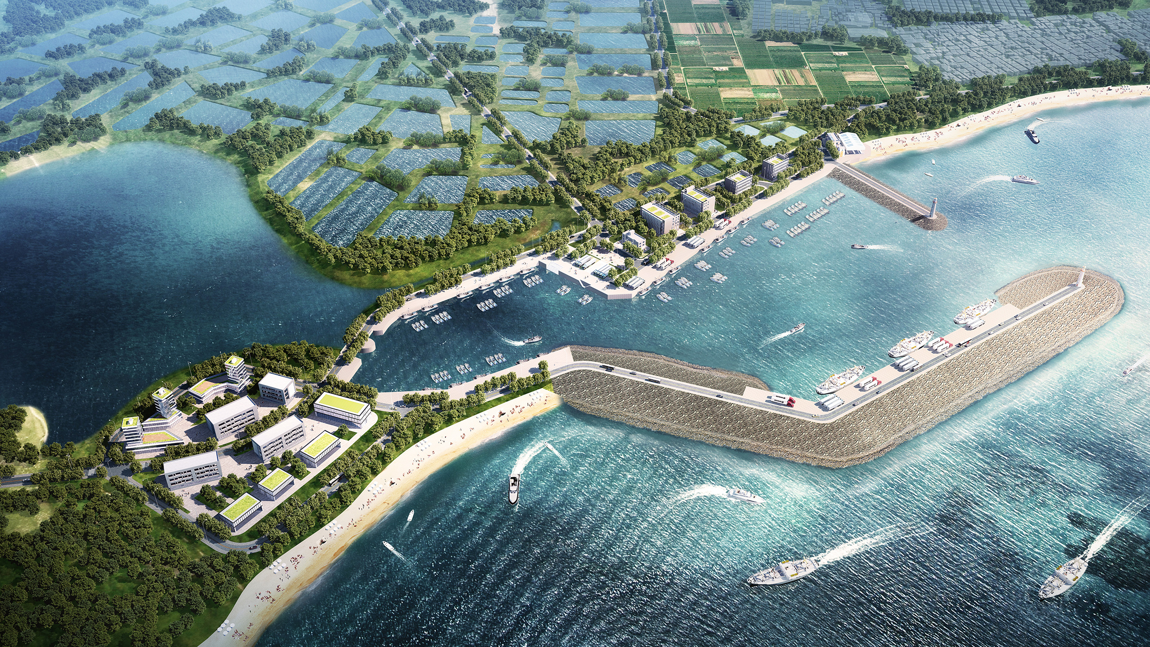 捷胜渔港效果图