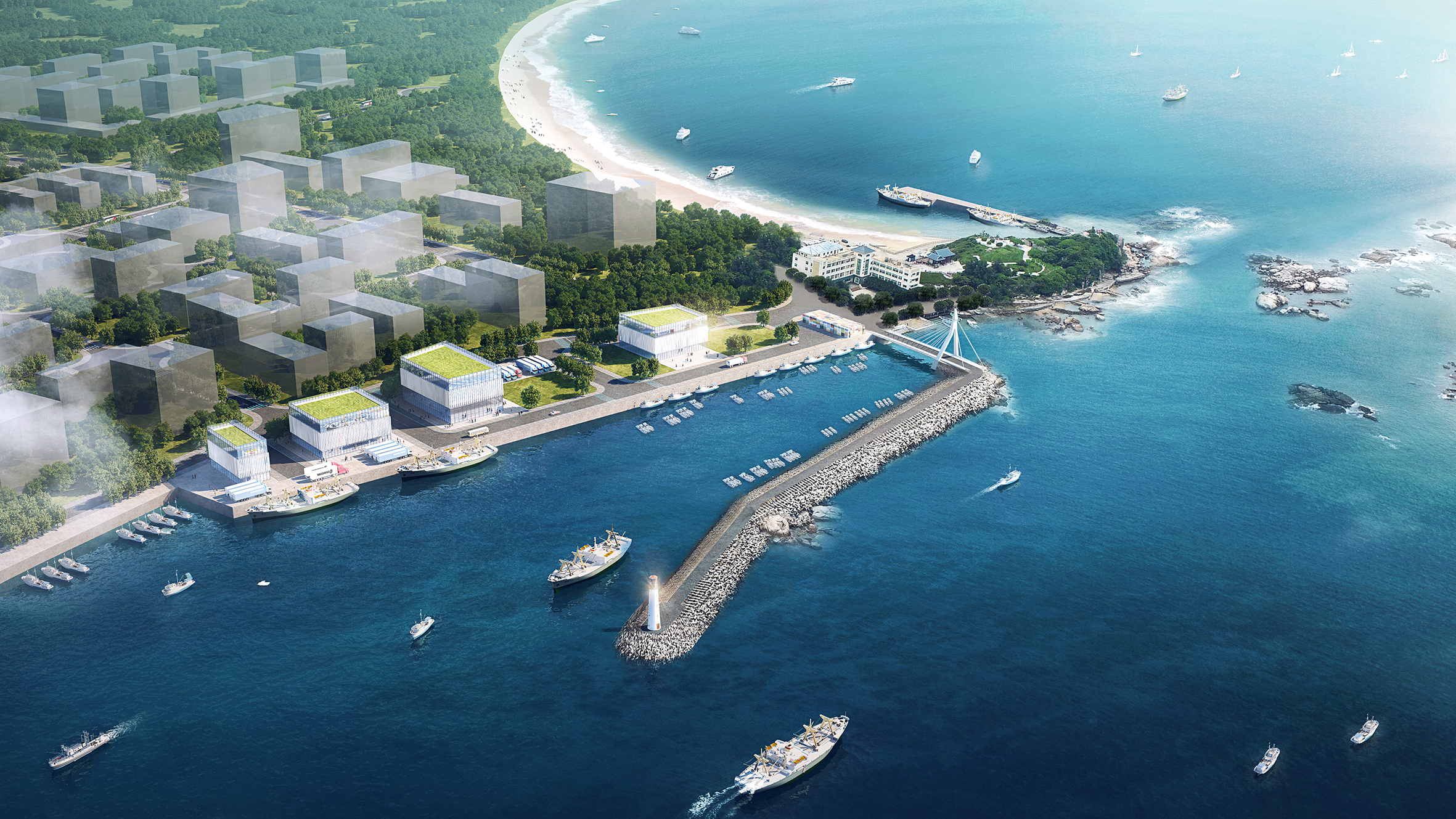 捷胜渔港鸟瞰图